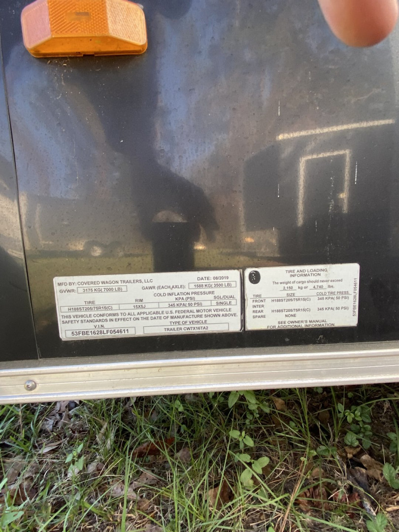 Used USED: 2020 Covered Wagon Trailers 7X16TA - Cargo / Enclosed Trailer, Call For Price