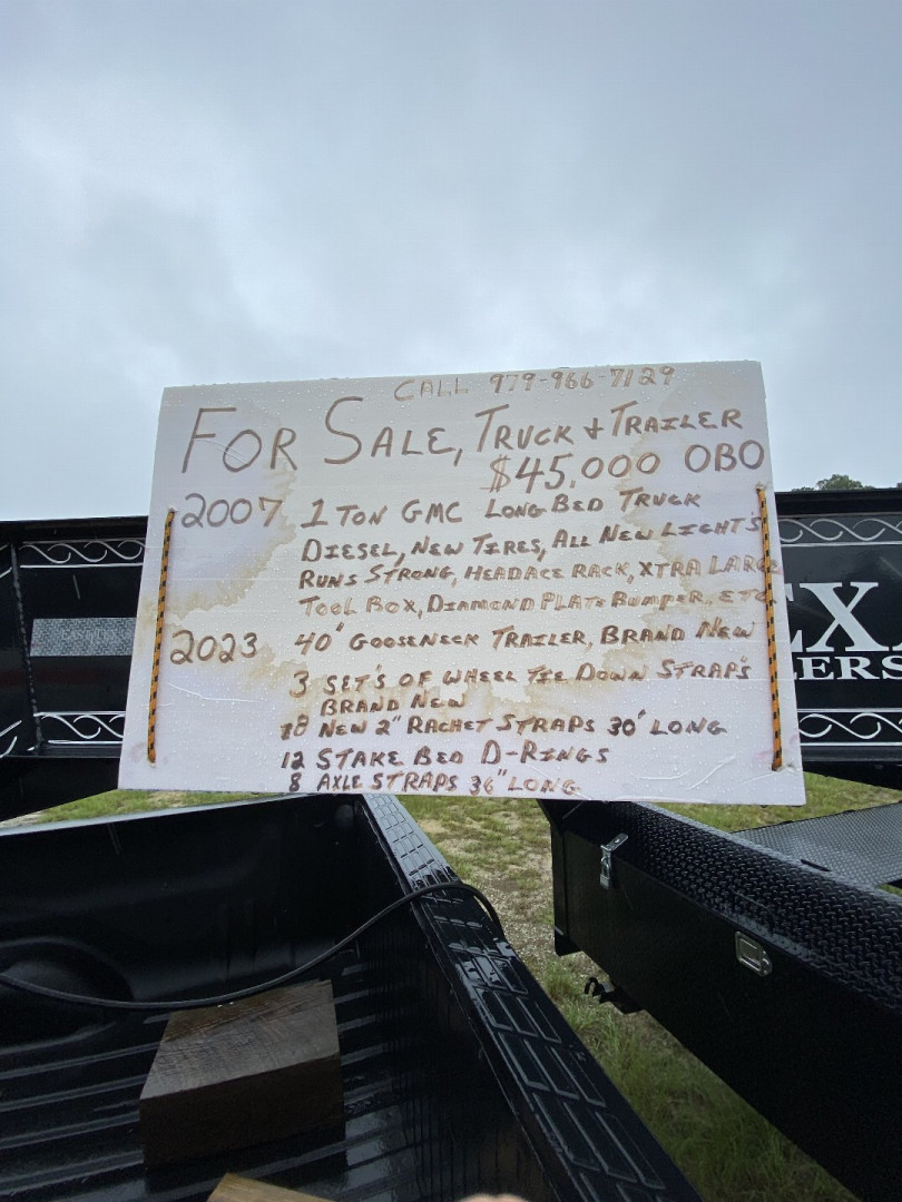 Used 2007 GMC Long Bed Truck & 2023 102x40 Gooseneck Trailer