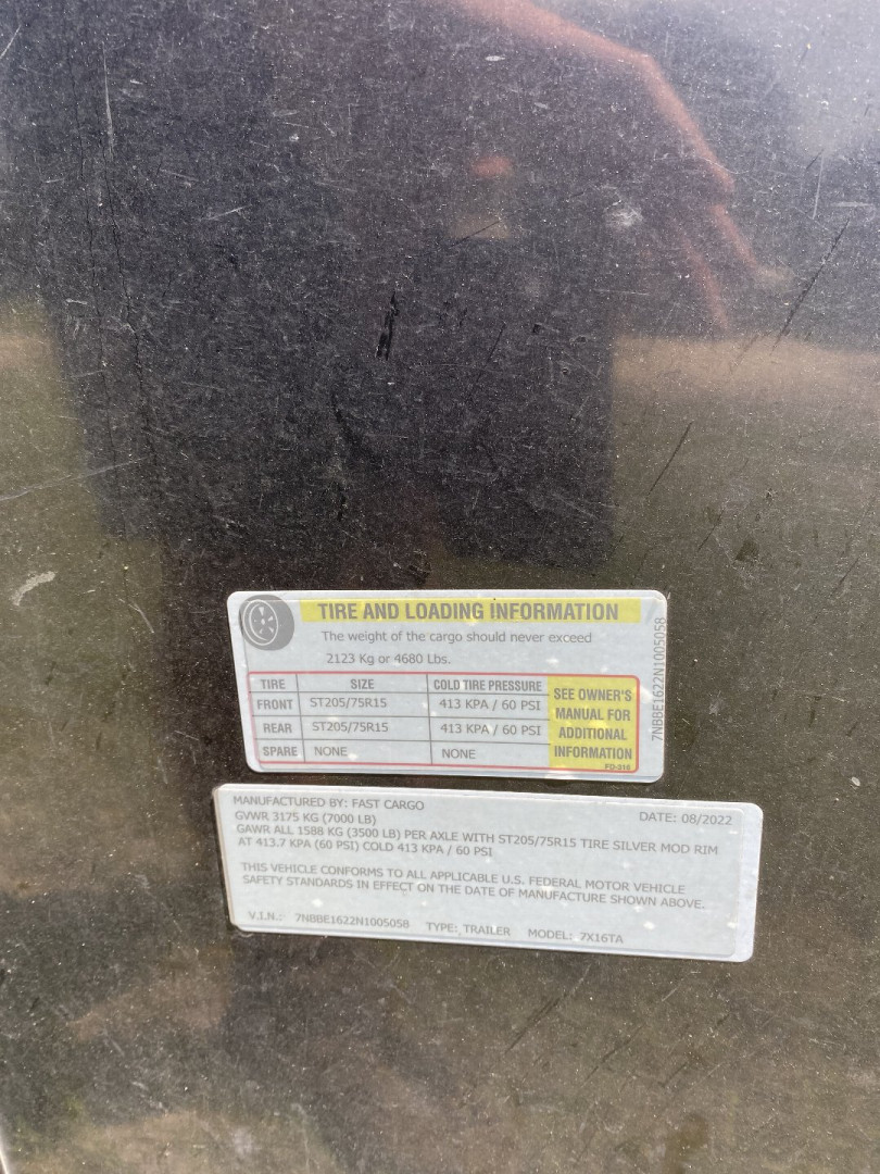 Used USED: 2023 FAST CARGO  7X16TA - Cargo / Enclosed Trailer   Call For Price