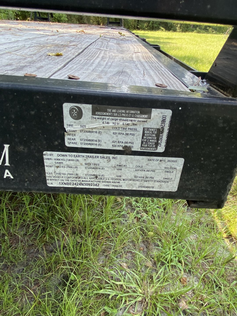 Used USED: 2022 Down2Earth 102X24TA DECKOVER - WOOD Equipment Trailer, Call For Price