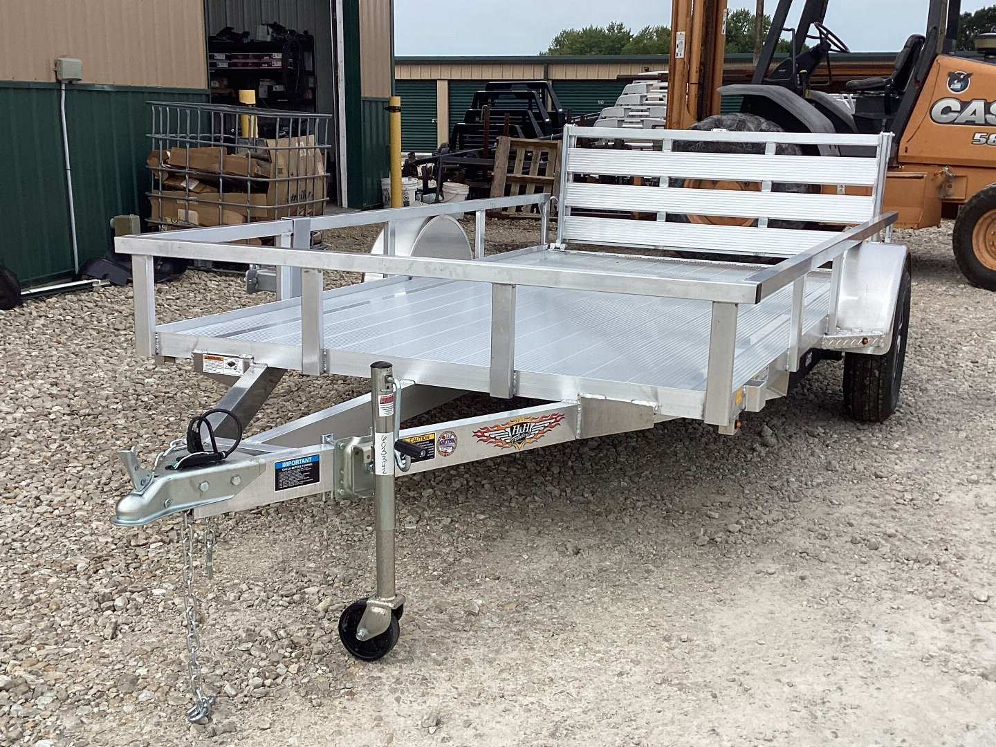 New 2025 H&H 76x12 Aluminum Rail Side Utility Trailer, 3k Idler