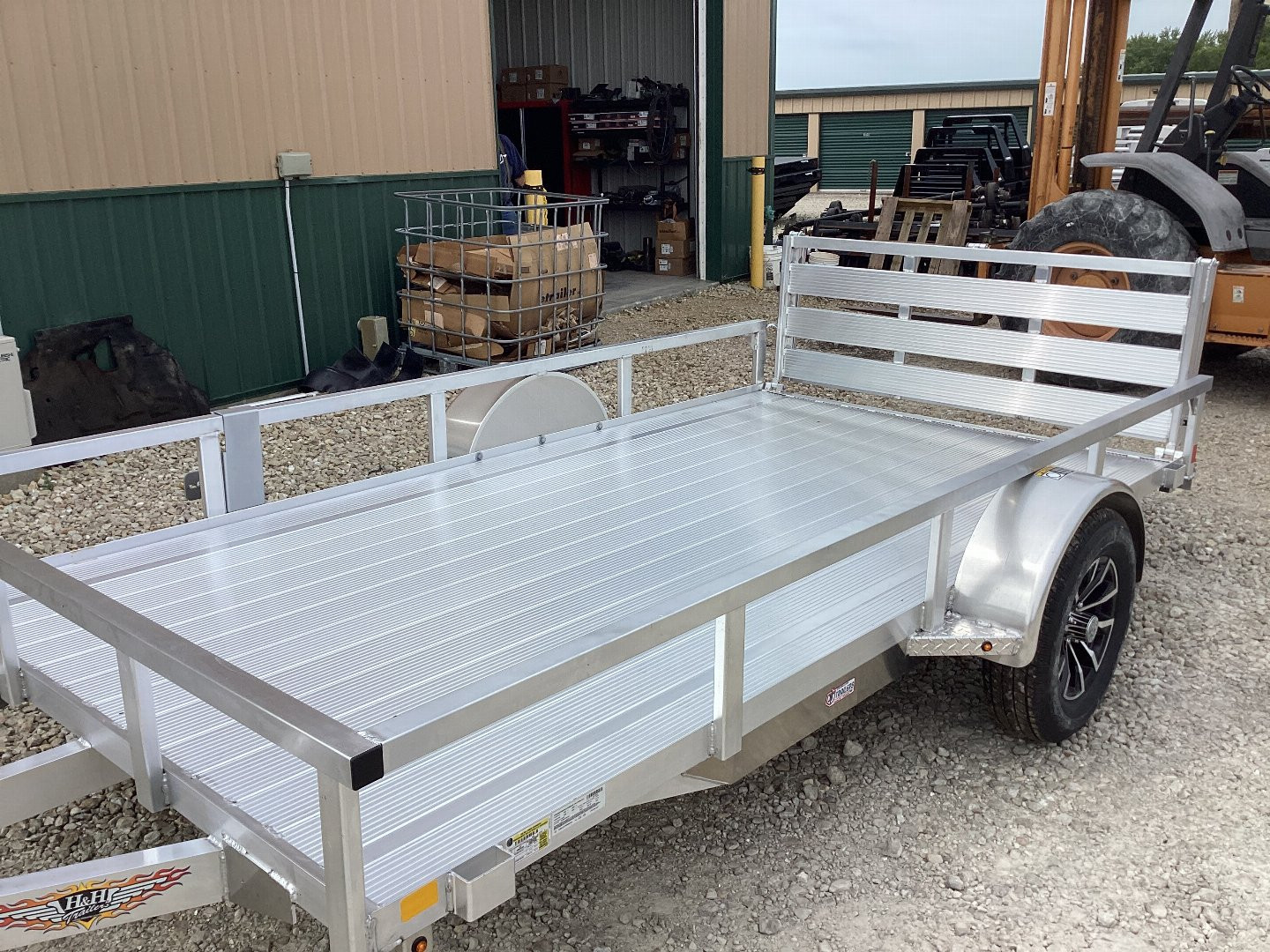New 2025 H&H 76x12 Aluminum Rail Side Utility Trailer, 3k Idler