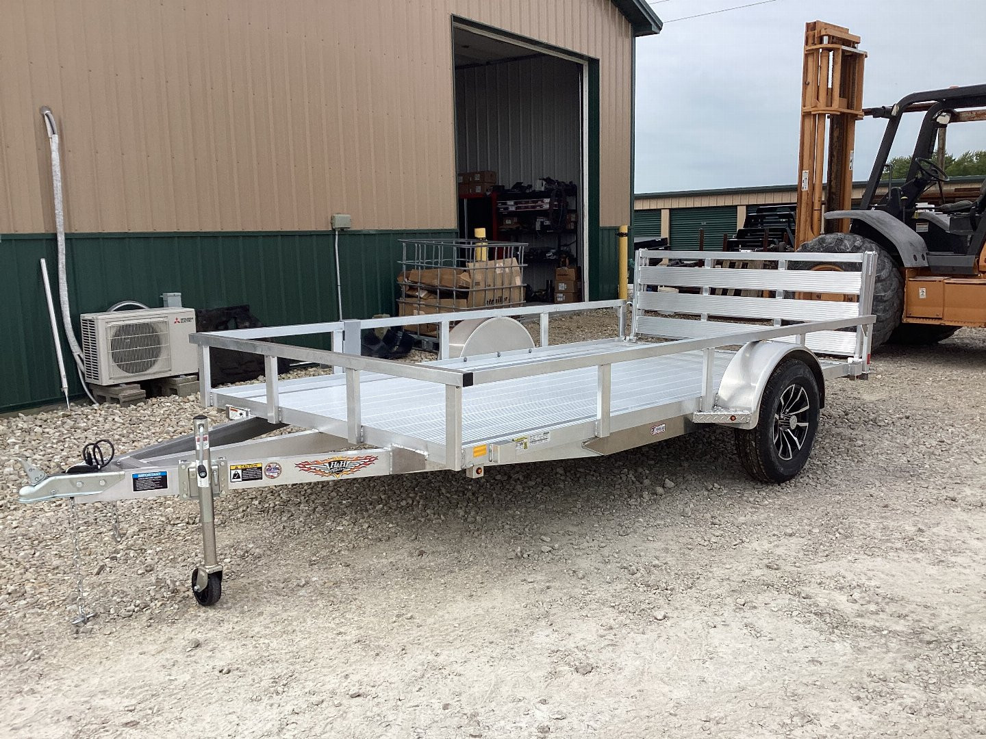 New 2025 H&H 76x12 Aluminum Rail Side Utility Trailer, 3k Idler
