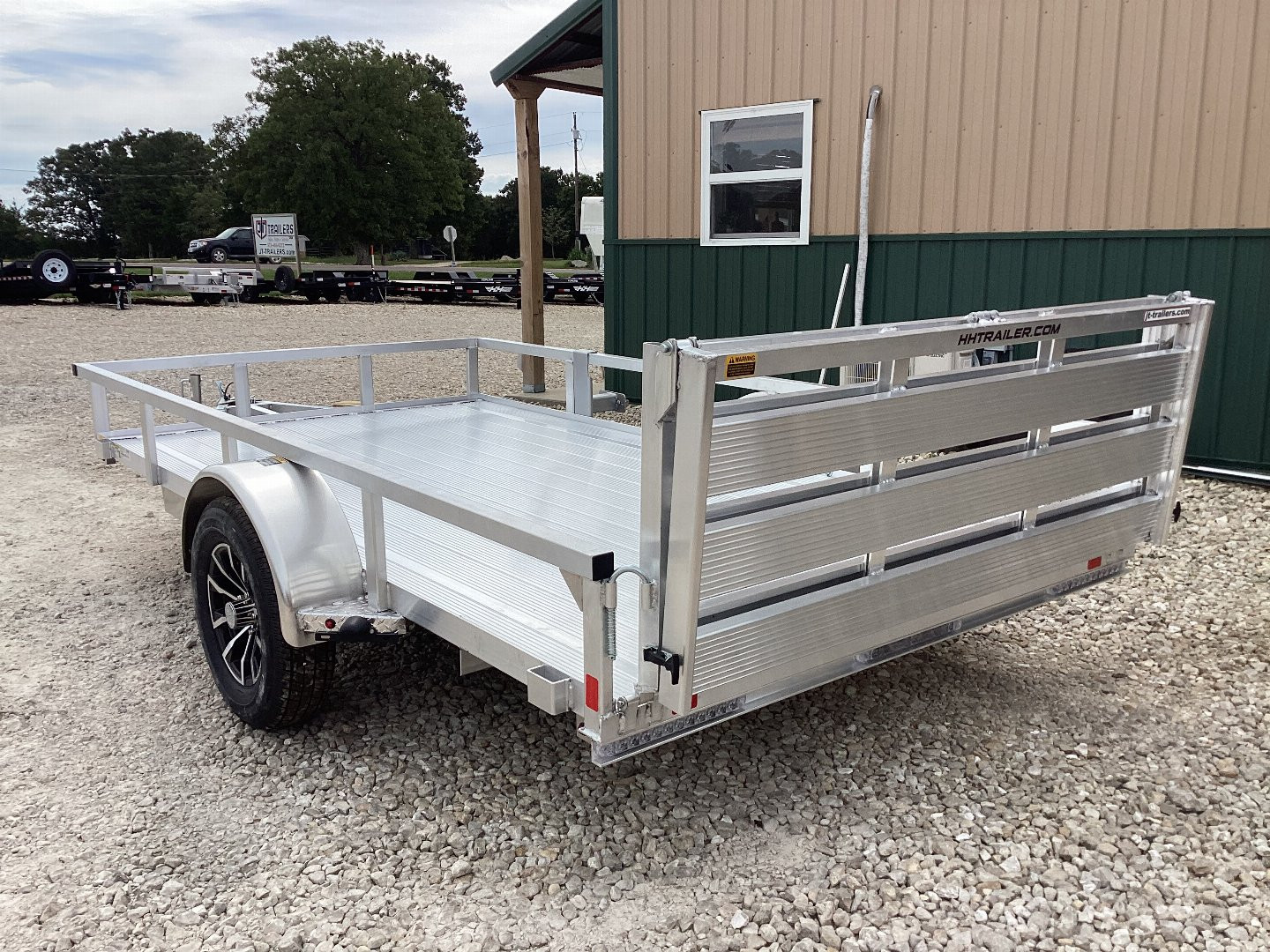 New 2025 H&H 76x12 Aluminum Rail Side Utility Trailer, 3k Idler