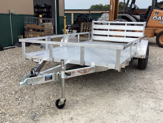 New 2025 H&H 76x12 Aluminum Rail Side Utility Trailer, 3k Idler