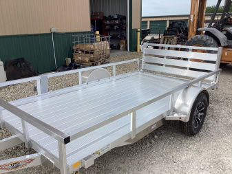 New 2025 H&H 76x12 Aluminum Rail Side Utility Trailer, 3k Idler