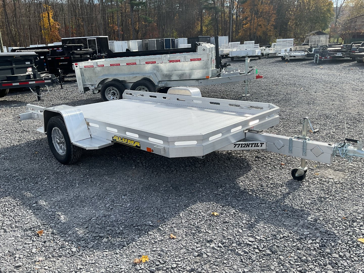 New 2025 Aluma 7712H-TILT-S Utility Trailer/Tilt Deck Trailer 77"X12' 2990#