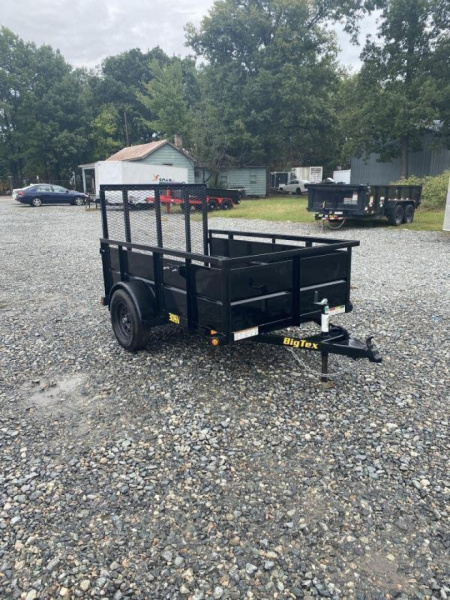 New 2025 Big Tex 5x8 30SV w/ 4' Spring Assist Gate and 2' Solid Sides Utility Trailer