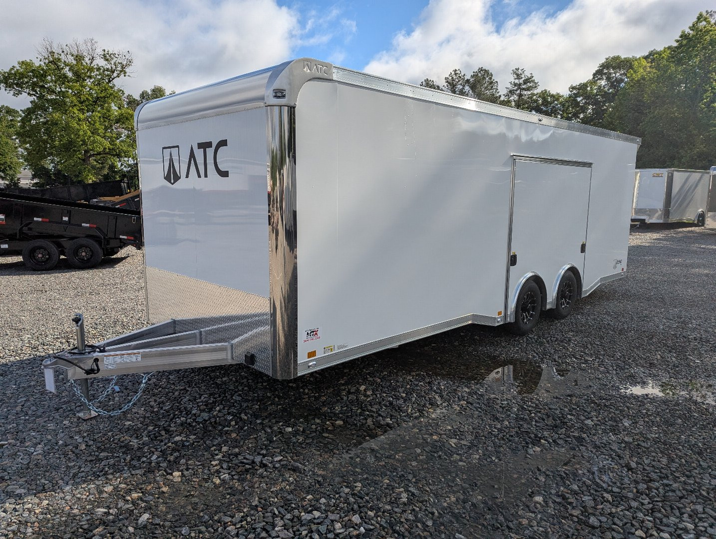 New 2025 ATC Rom 8.5x24 10K Aluminum w/ Premium Side Escape Door Car Trailer