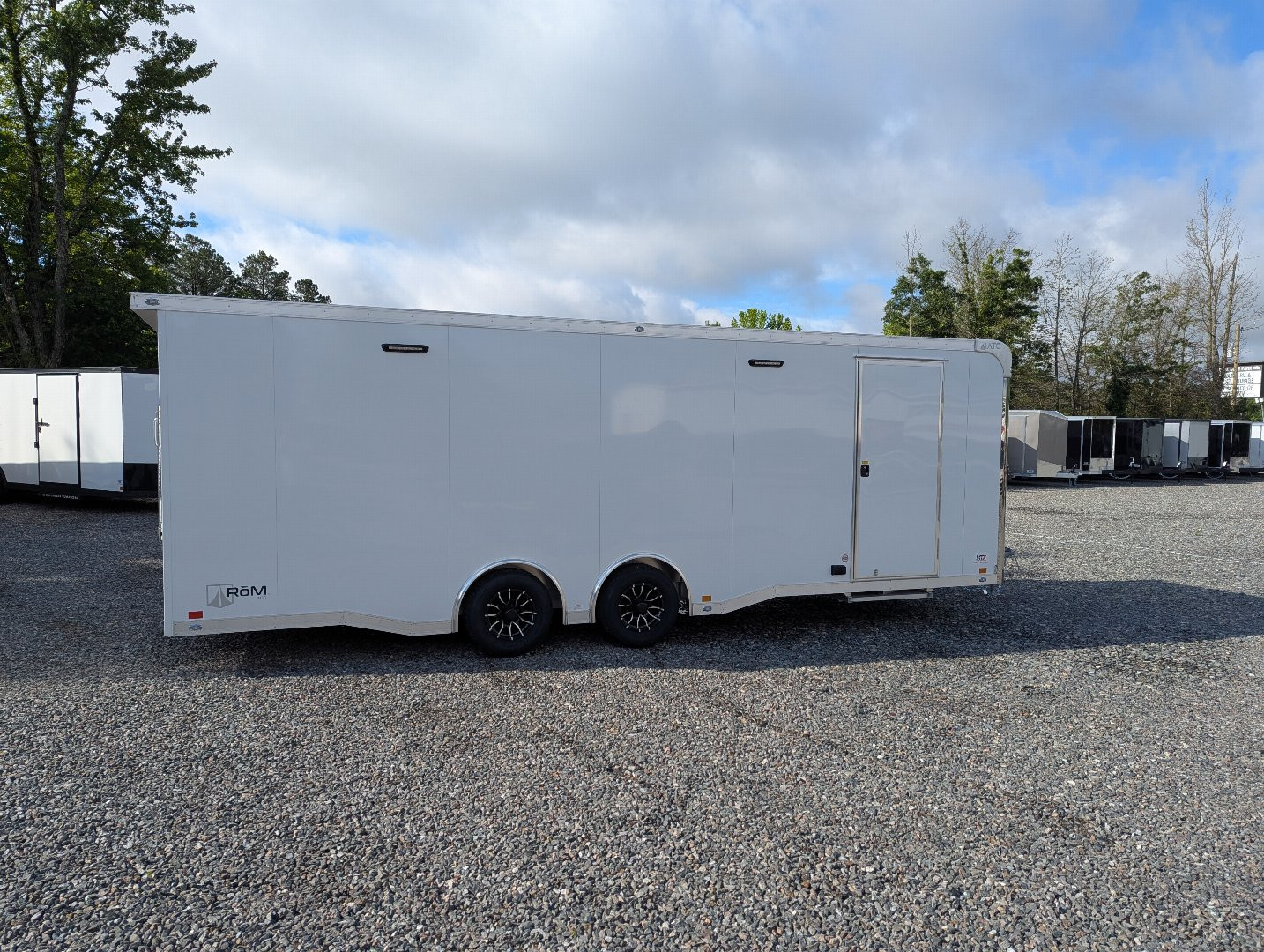 New 2025 ATC Rom 8.5x24 10K Aluminum w/ Premium Side Escape Door Car Trailer
