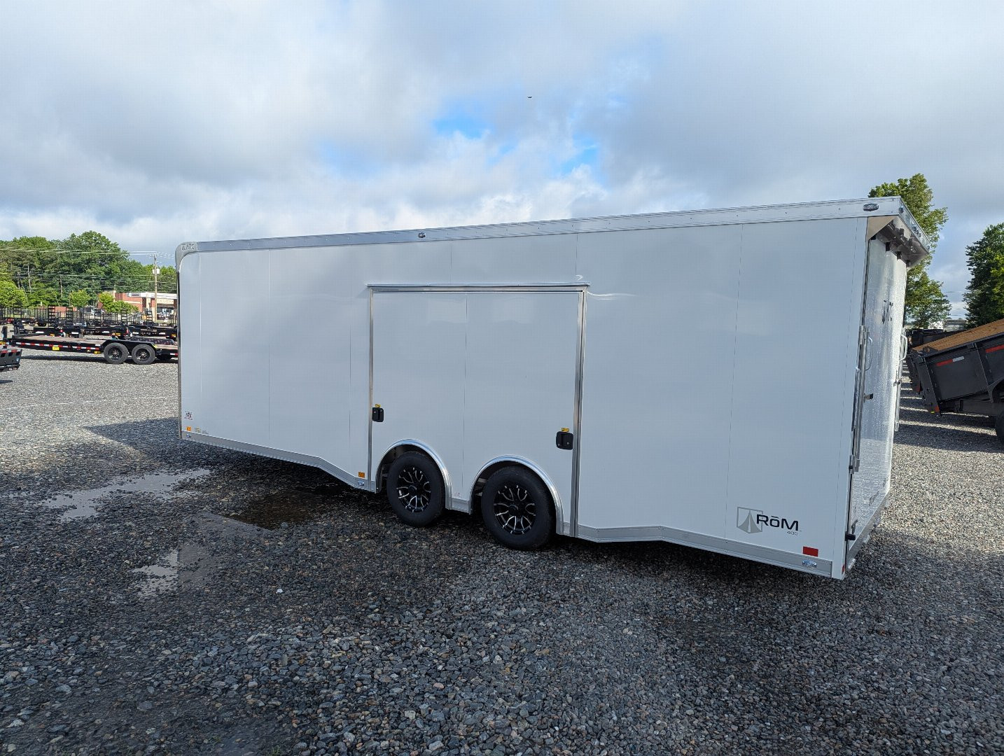 New 2025 ATC Rom 8.5x24 10K Aluminum w/ Premium Side Escape Door Car Trailer
