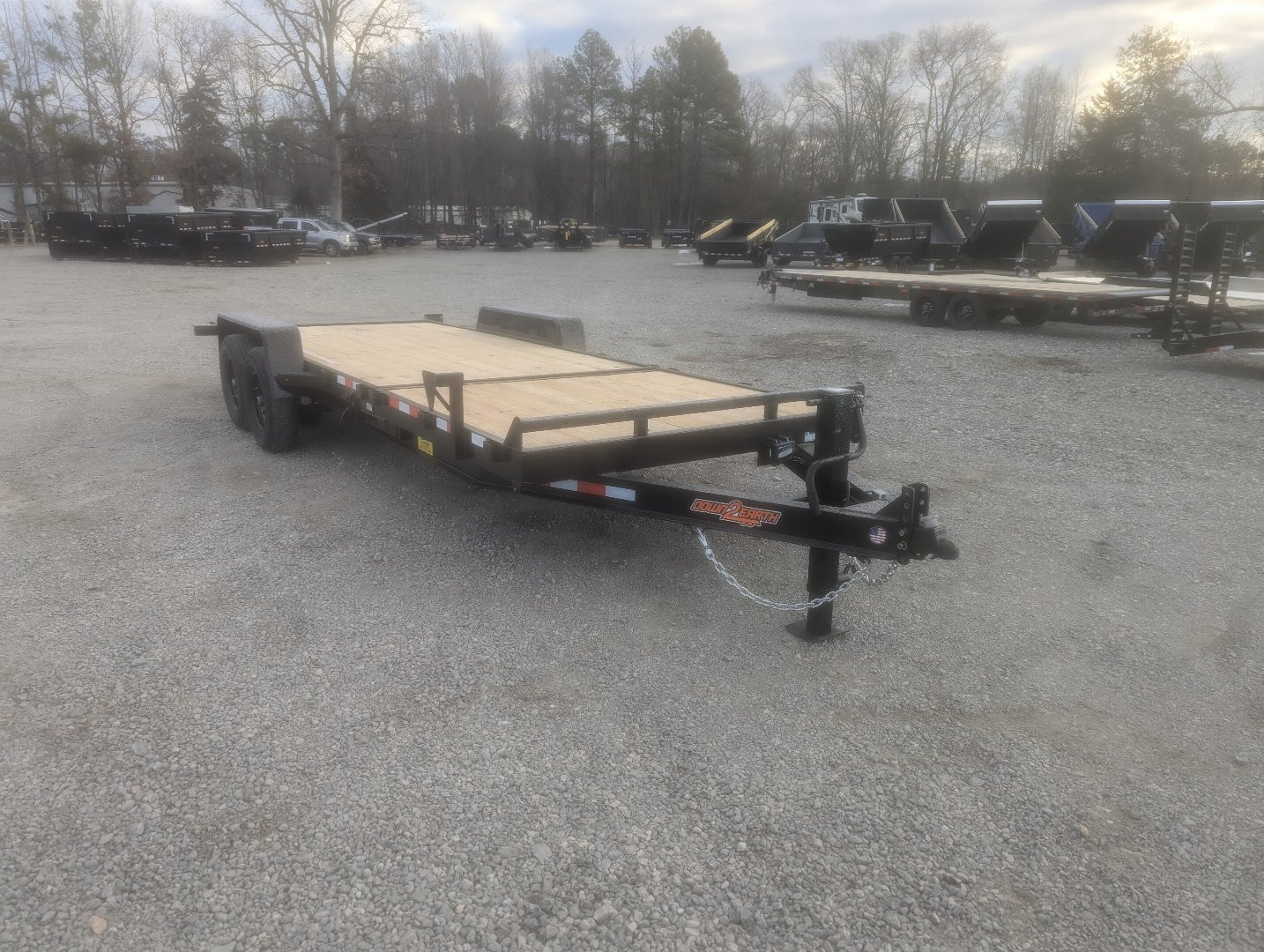 New 2025 Down 2 Earth Trailers 22ft 14K w/ Wood Deck Gravity Tilt Carhauler