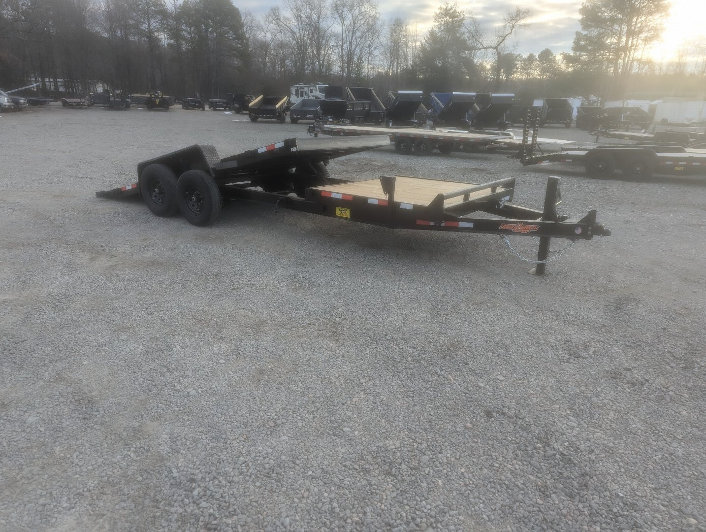 New 2025 Down 2 Earth Trailers 22ft 14K w/ Wood Deck Gravity Tilt Carhauler