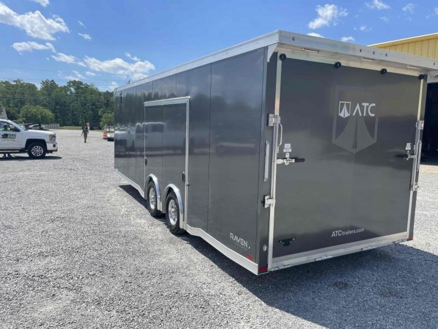 New 2022 ATC Raven Limited 8.5x24 10K Aluminum Car Trailer w/ Premium Side Escape Door