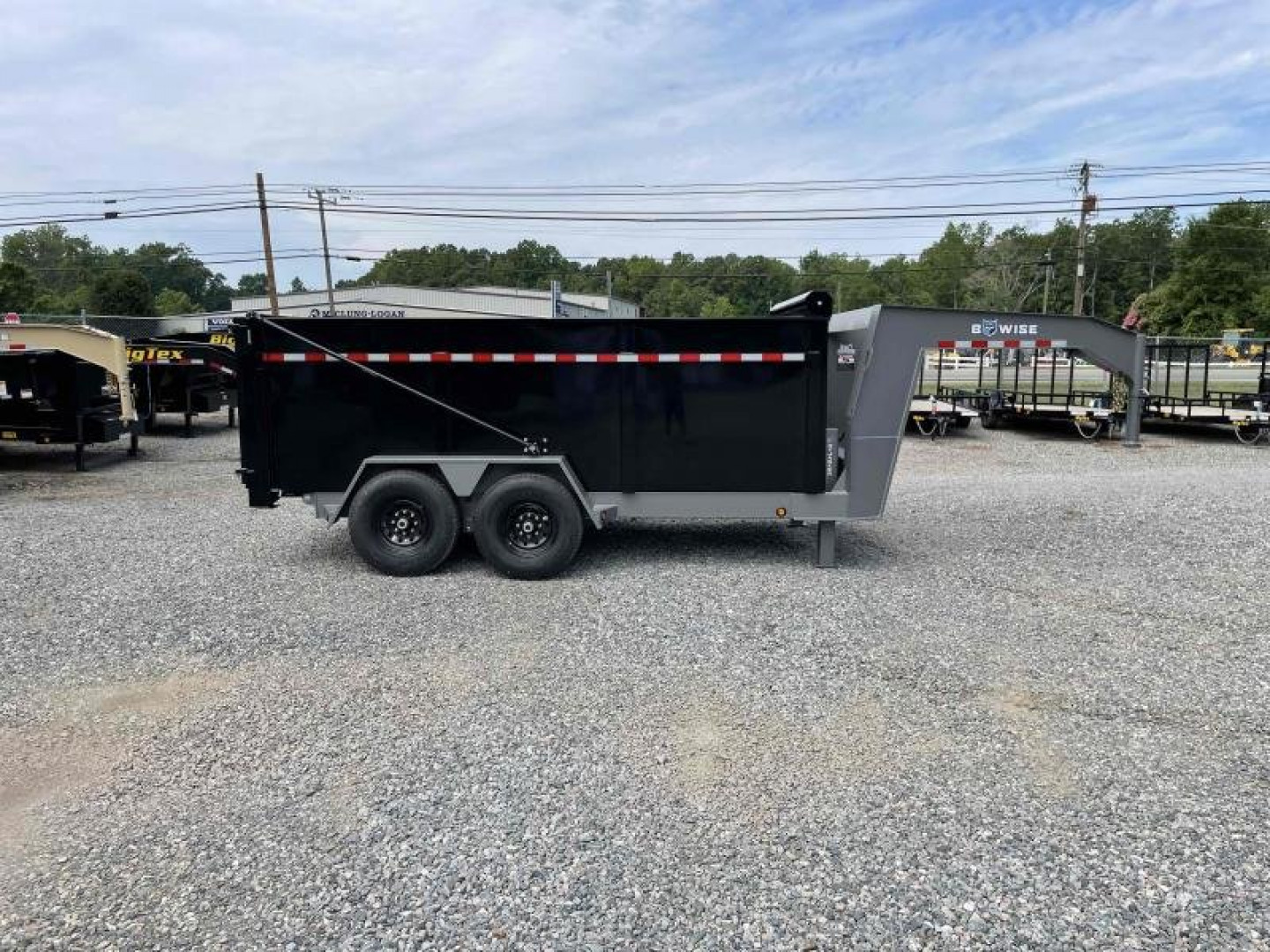 New 2023 BWise 7x14 DLPG14-16 Gooseneck Dump w/ 4ft Sides 16800 GVWR