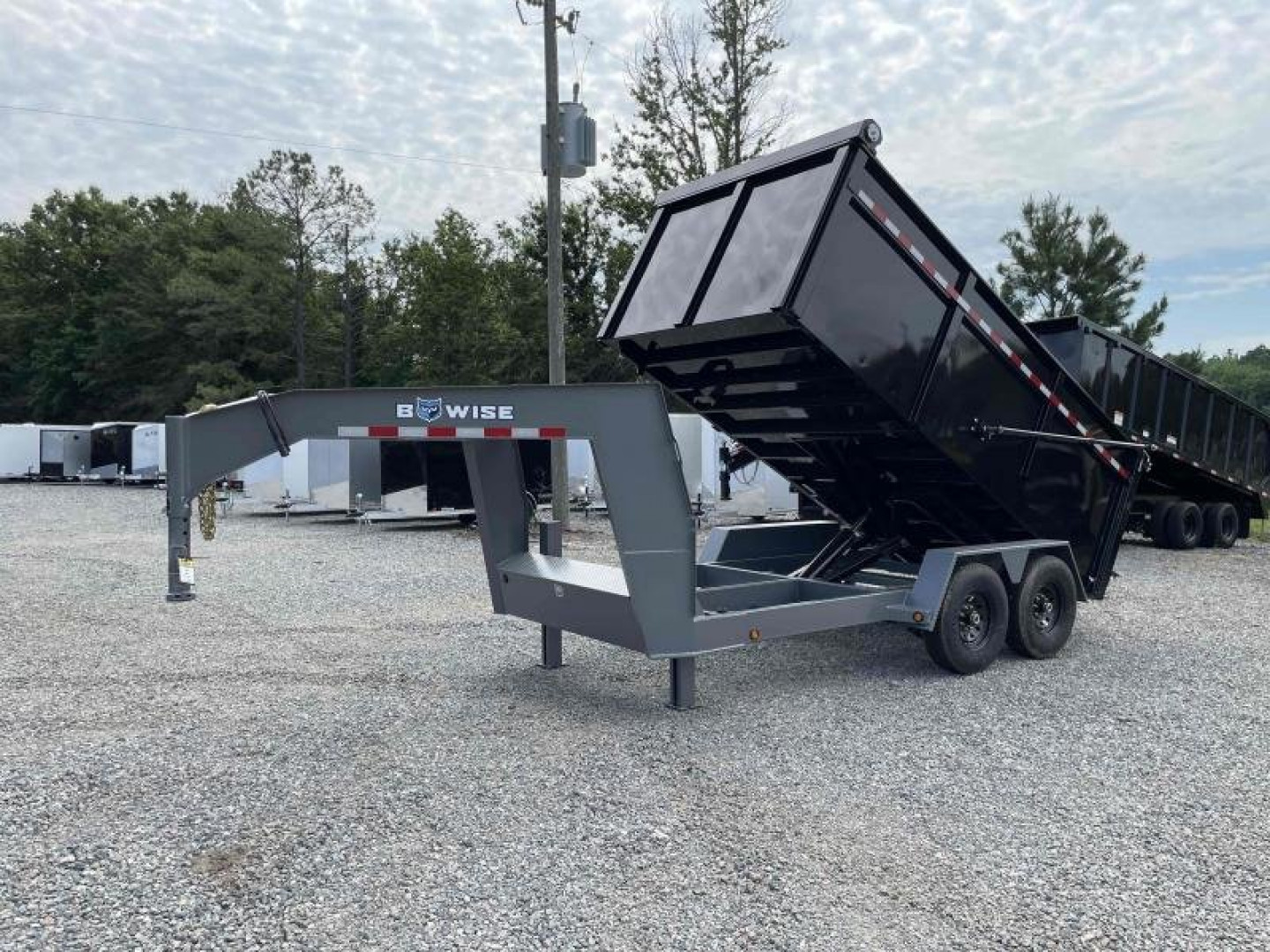 New 2023 BWise 7x14 DLPG14-16 Gooseneck Dump w/ 4ft Sides 16800 GVWR