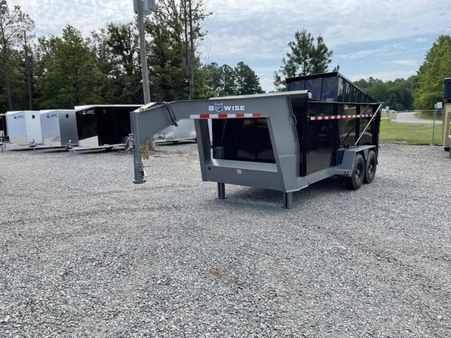 New 2023 BWise 7x14 DLPG14-16 Gooseneck Dump w/ 4ft Sides 16800 GVWR