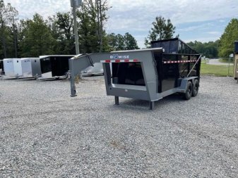 New 2023 BWise 7x14 DLPG14-16 Gooseneck Dump w/ 4ft Sides 16800 GVWR