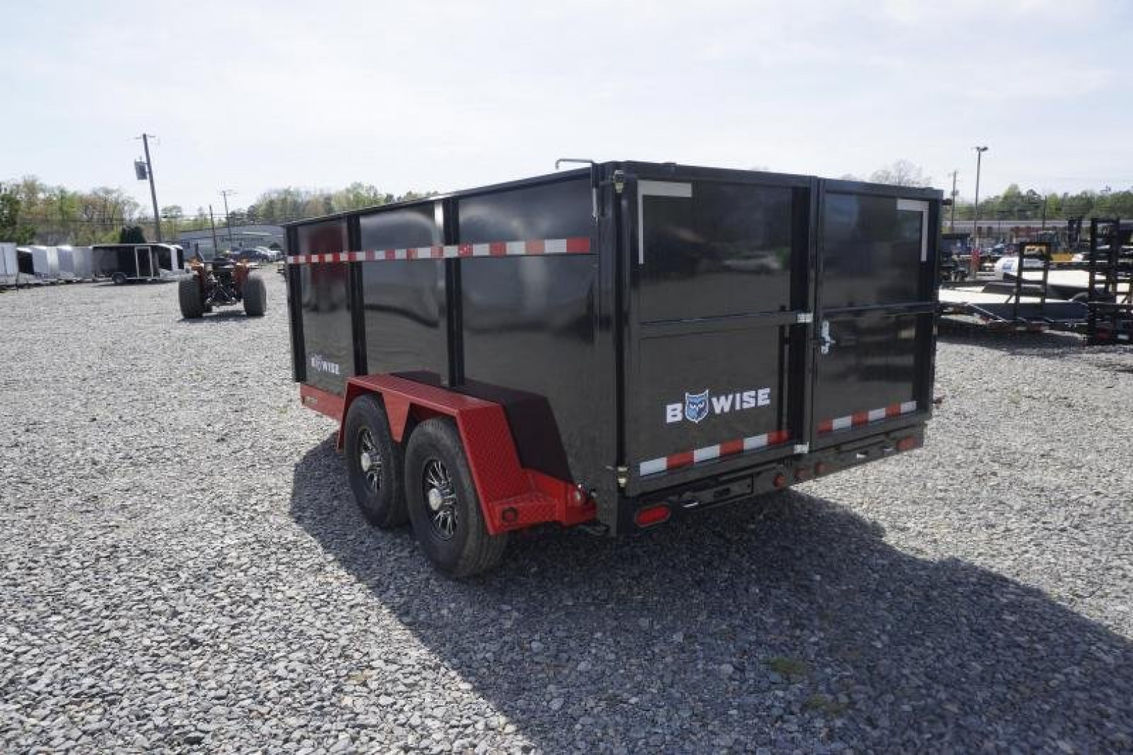 New 2022 BWise 7x14 DLP14-15 Low Pro 4ft Side Dump w/ 15400 GVWR