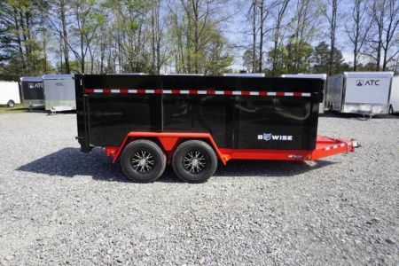 New 2022 BWise 7x14 DLP14-15 Low Pro 4ft Side Dump w/ 15400 GVWR