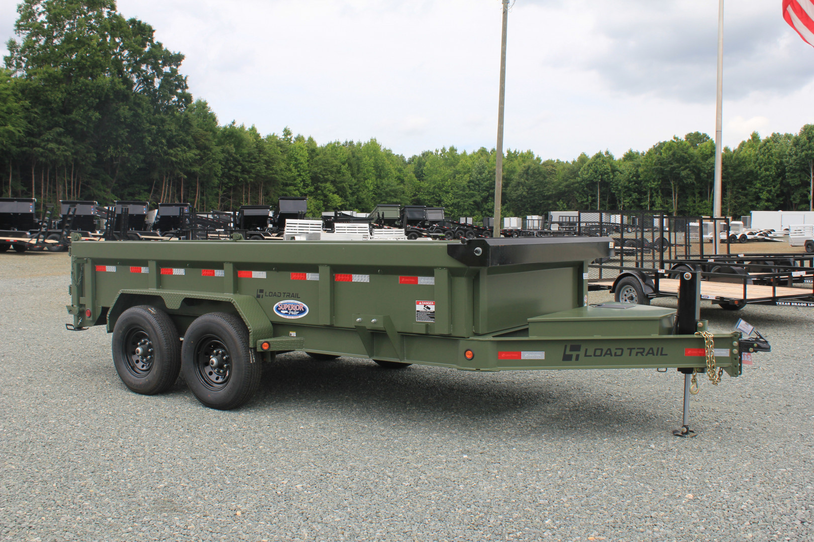New 2025 Load Trail Low Pro 7X14 14K Dump Trailer w/ 2' Sides & Hydraulic Jack *FALL SALE*