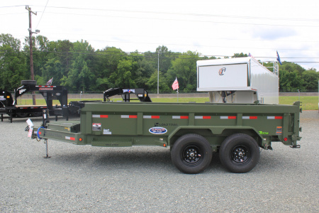 New 2025 Load Trail Low Pro 7X14 14K Dump Trailer w/ 2' Sides & Hydraulic Jack *FALL SALE*