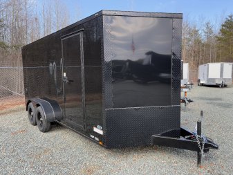 New 2025 ANVIL 7x16 7K Enclosed w/ Ramp Door, Black Out Package & Poly-Core Exterior