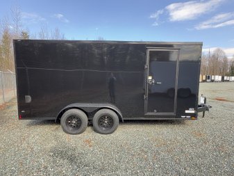 New 2025 ANVIL 7x16 7K Enclosed w/ Ramp Door, Black Out Package & Poly-Core Exterior