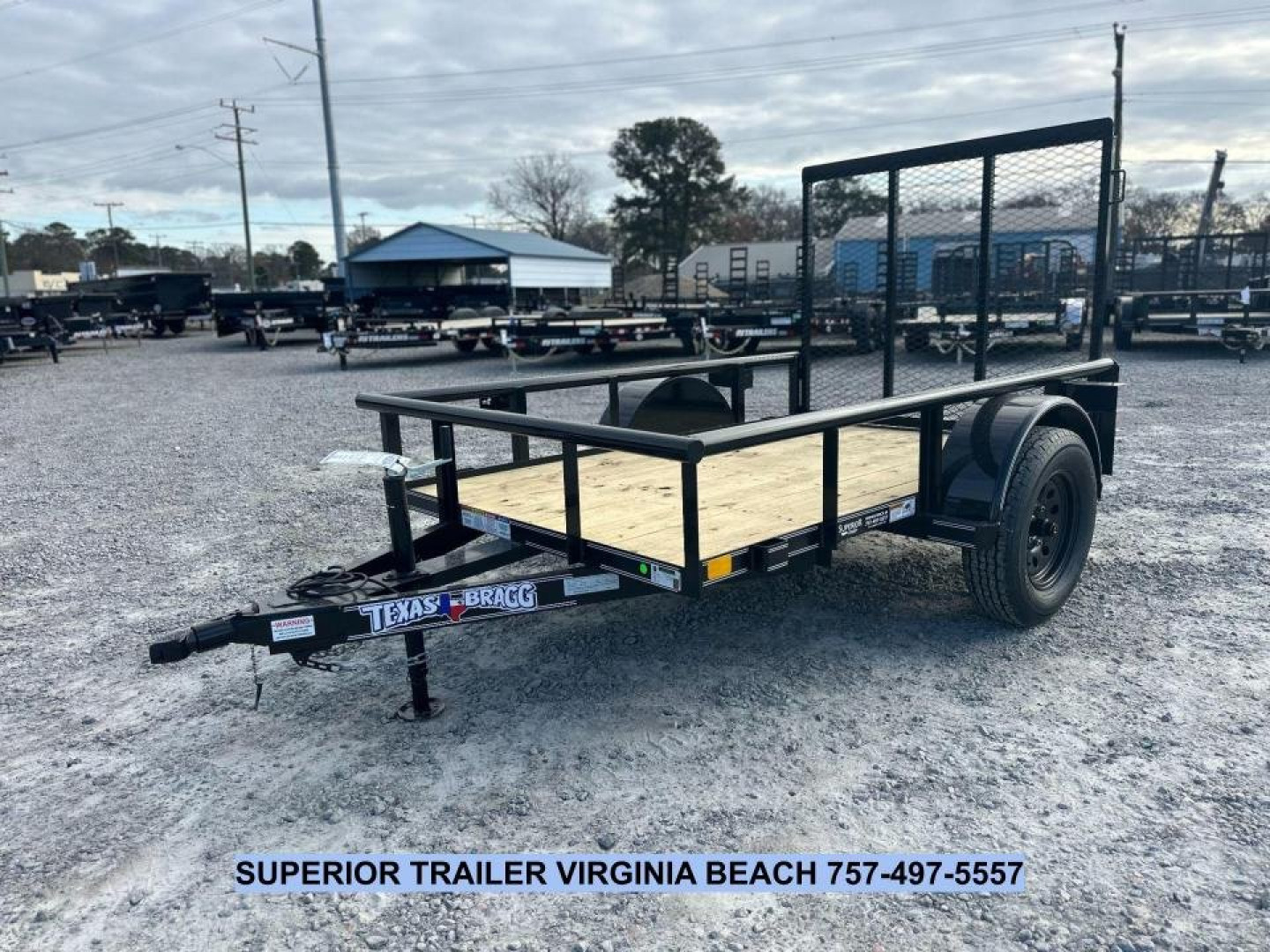 New 2025 TEXAS BRAGG TRAILERS 5X8P w/Tailgate Utility Trailer