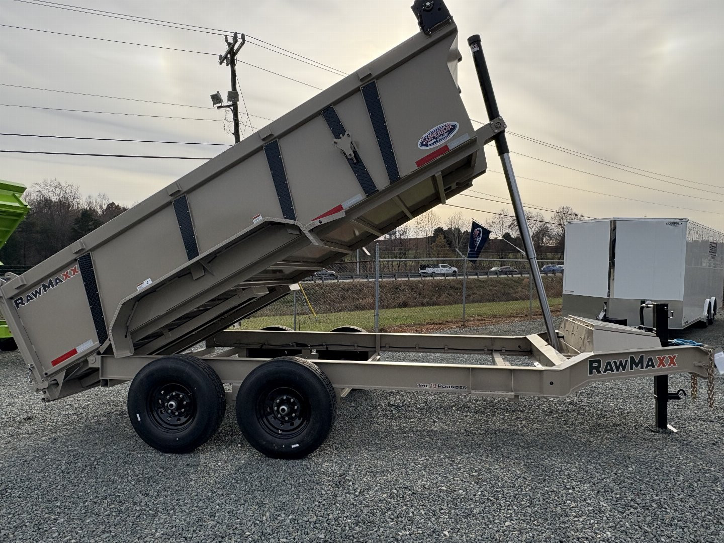 New 2025 RawMaxx 7x14 14K Telescopic Dump Trailer w/ 36"Sides