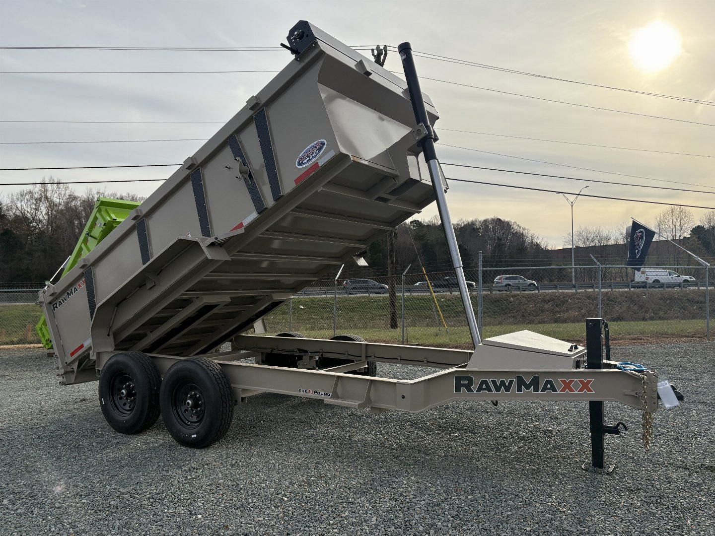 New 2025 RawMaxx 7x14 14K Telescopic Dump Trailer w/ 36"Sides