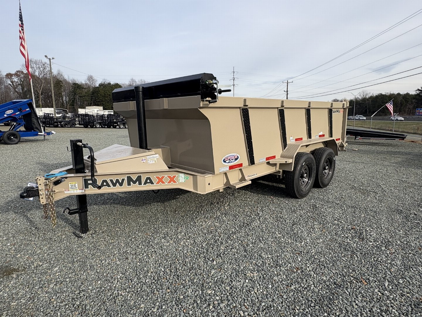 New 2025 RawMaxx 7x14 14K Telescopic Dump Trailer w/ 36"Sides