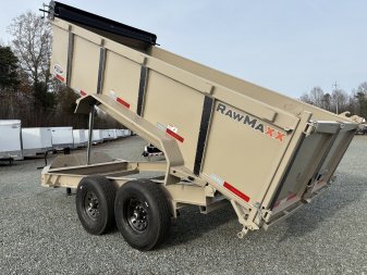 New 2025 RawMaxx 7x14 14K Telescopic Dump Trailer w/ 36"Sides
