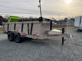 New 2025 RawMaxx 7x14 14K Telescopic Dump Trailer w/ 36"Sides