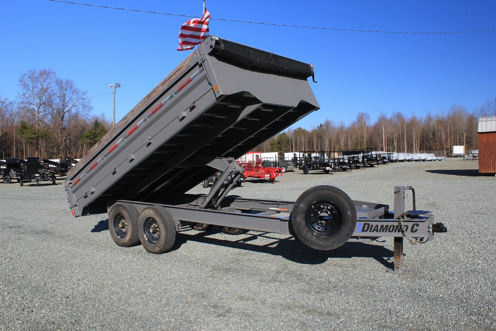 Used 2023 PRE-OWNED Diamond C Trailers 8x14 14.9K Deck Over Dump Trailer