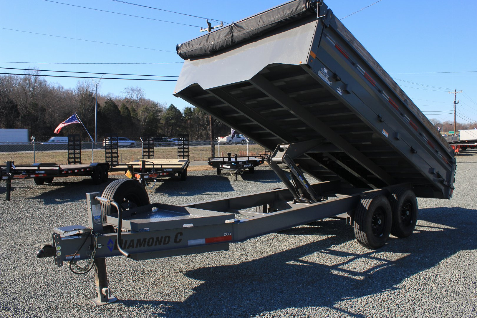 Used 2023 PRE-OWNED Diamond C Trailers 8x14 14.9K Deck Over Dump Trailer