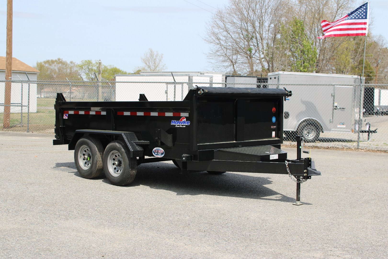 New 2025 HAWKE TRAILERS 6X12 10K Dump w/ Spreader Gate Ramps and Tarp *SUMMER SALE*