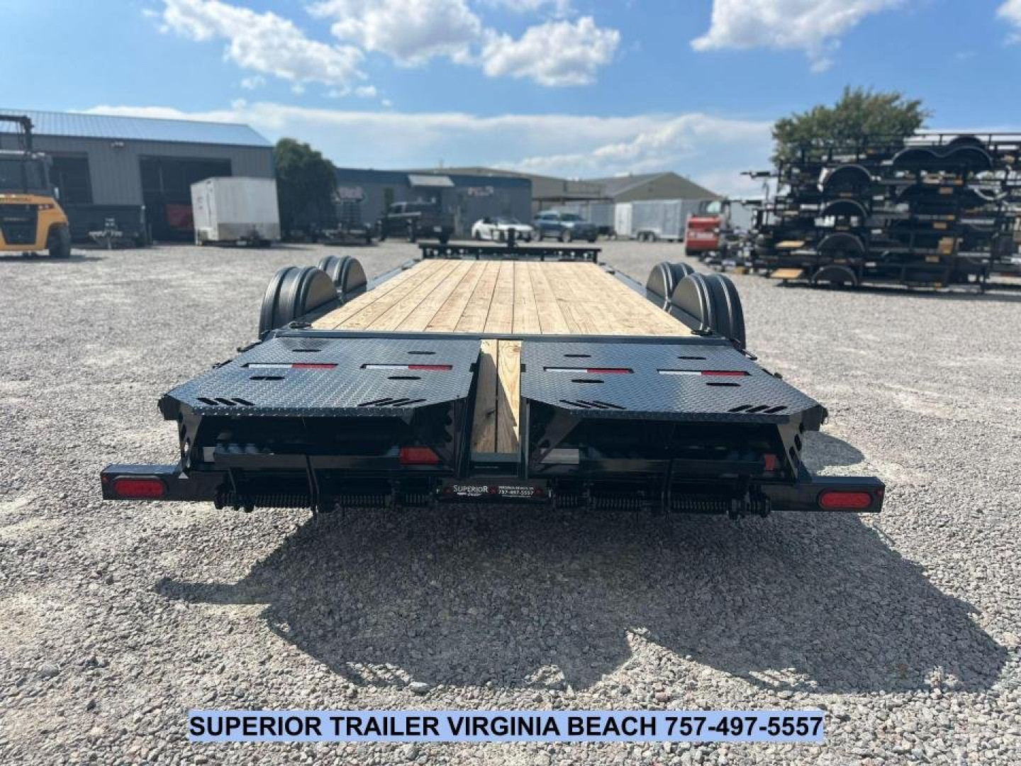 New 2025 PJ TRAILERS EV 20' Equipment Trailer w/ Monster Ramps *plus an additional $300 Rebate*