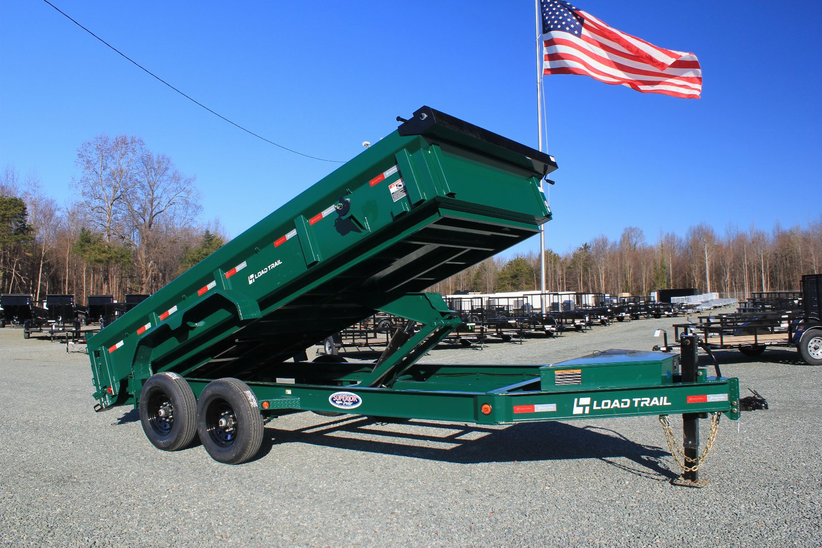 New 2025 Load Trail Low Pro 7X16 14K Dump Trailer w/ 2' Sides