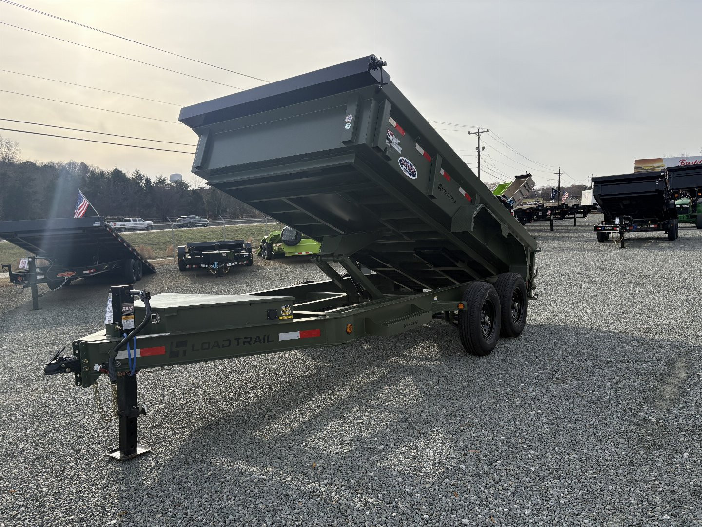 New 2025 Load Trail Low Pro 7X14 14K Dump Trailer w/ 2' Sides