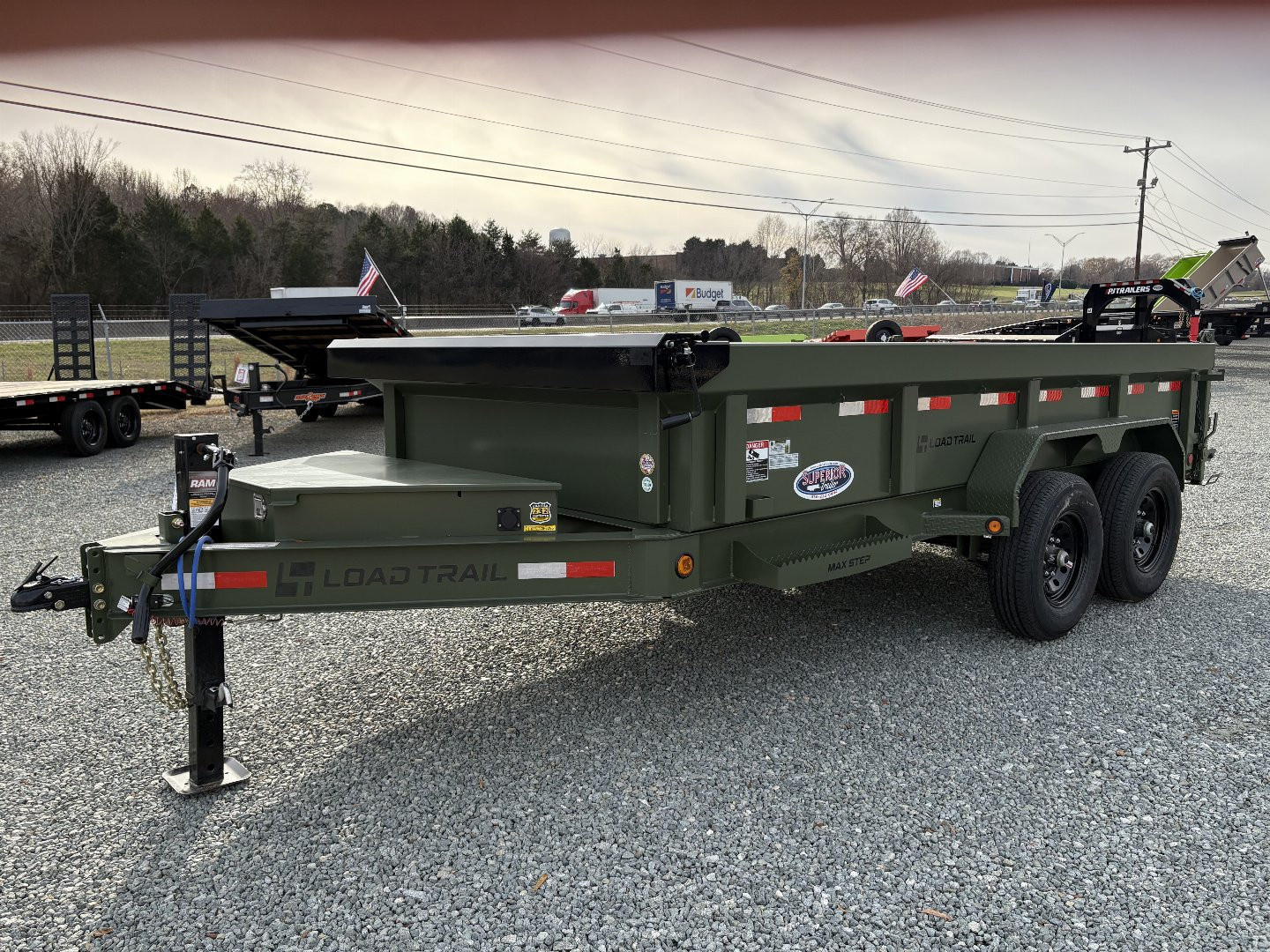 New 2025 Load Trail Low Pro 7X14 14K Dump Trailer w/ 2' Sides