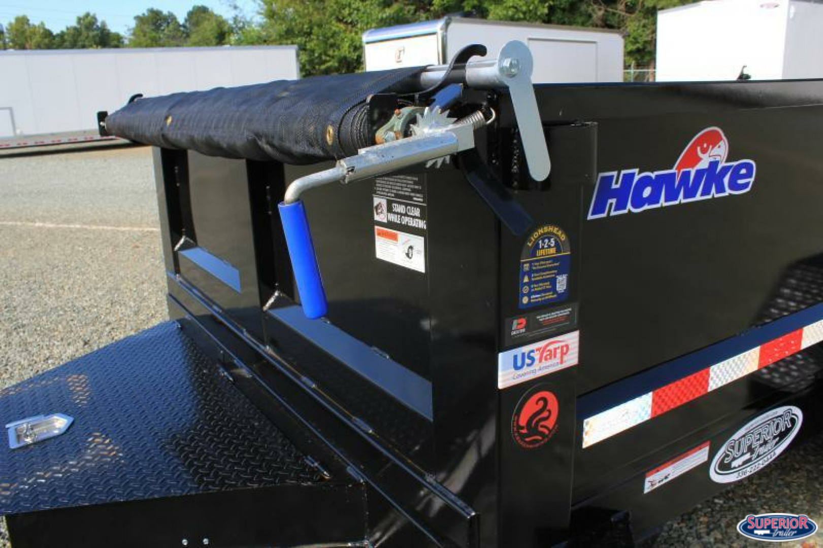 New 2025 HAWKE TRAILERS 6X12 10K Dump w/ Spreader Gate Ramps and Tarp