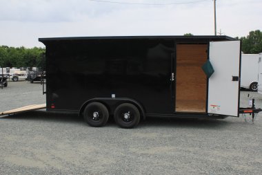 New 2024 CONTINENTAL CARGO 7X16 Black Out w/ Ramp Door & Rear Wing