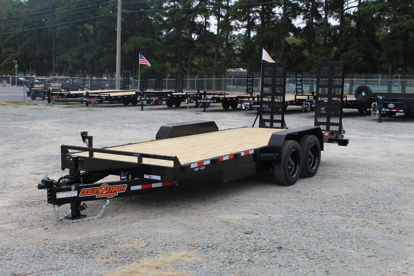 New 2025 DOWN 2 EARTH TRAILERS 20ft 16K w/ Fold Up Ramps Equipment Trailer