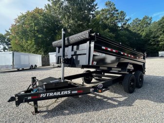 New 2025 PJ TRAILERS 7X14 DT 14K Low Pro Telescopic Dump Trailer