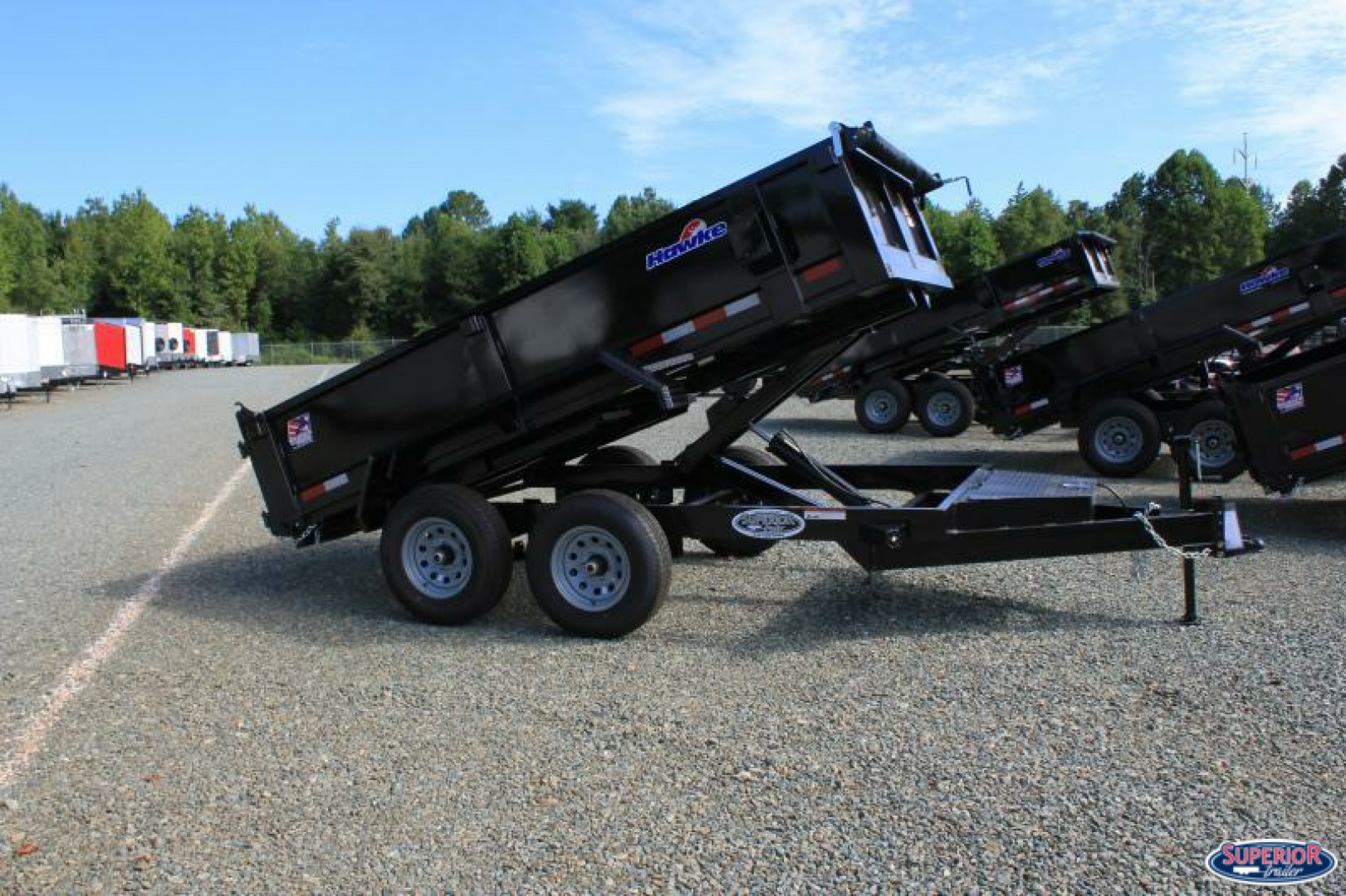 New 2025 HAWKE TRAILERS 6X12 10K Dump w/ Spreader Gate Ramps and Tarp