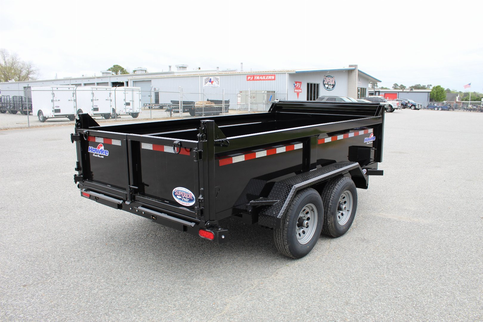 New 2025 HAWKE TRAILERS 6X12 10K Dump w/ Spreader Gate Ramps and Tarp Dump Trailer