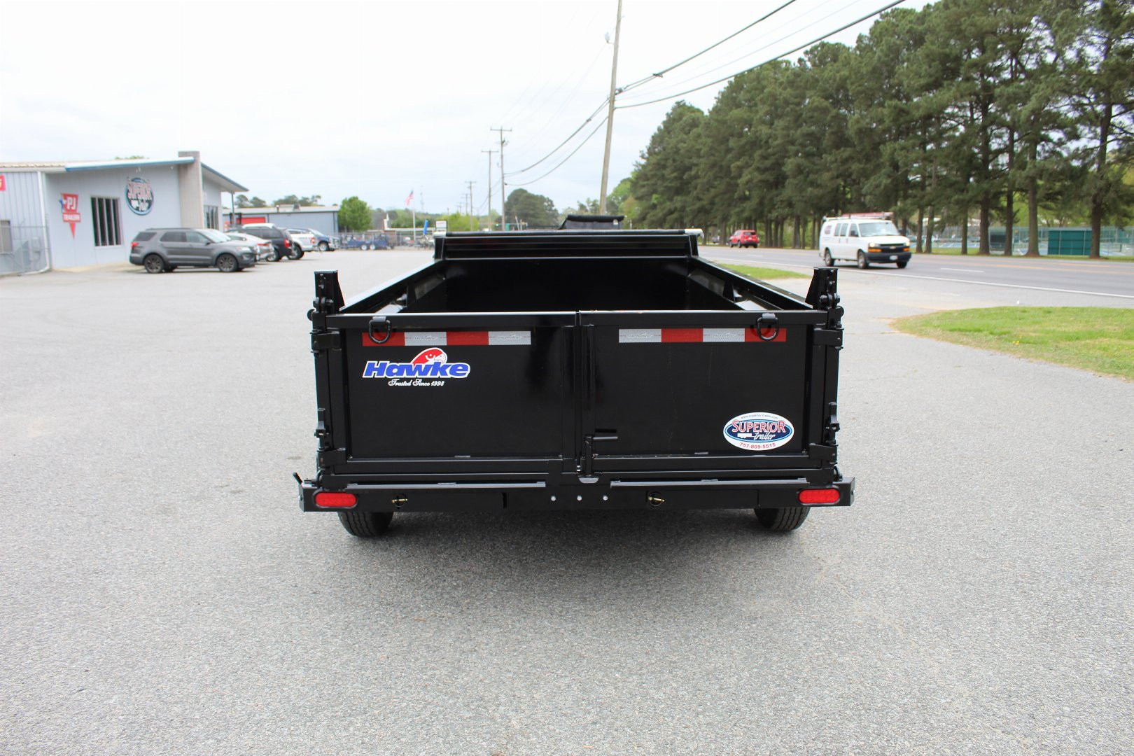 New 2025 HAWKE TRAILERS 6X12 10K Dump w/ Spreader Gate Ramps and Tarp Dump Trailer