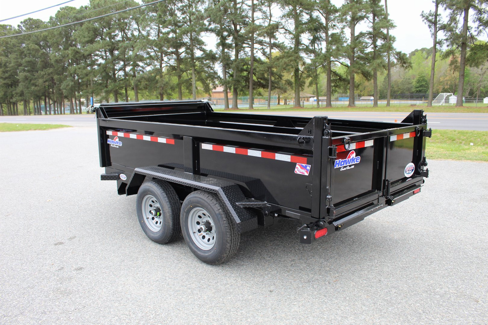 New 2025 HAWKE TRAILERS 6X12 10K Dump w/ Spreader Gate Ramps and Tarp Dump Trailer
