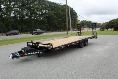 New 2025 PJ TRAILERS 24ft F8 14K w/ Fold Up Ramps Deckover Trailer